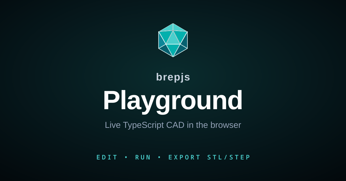 runjs - a javascript and typescript local playground -... brepjs Playground — Live TypeScript CAD in the Browser